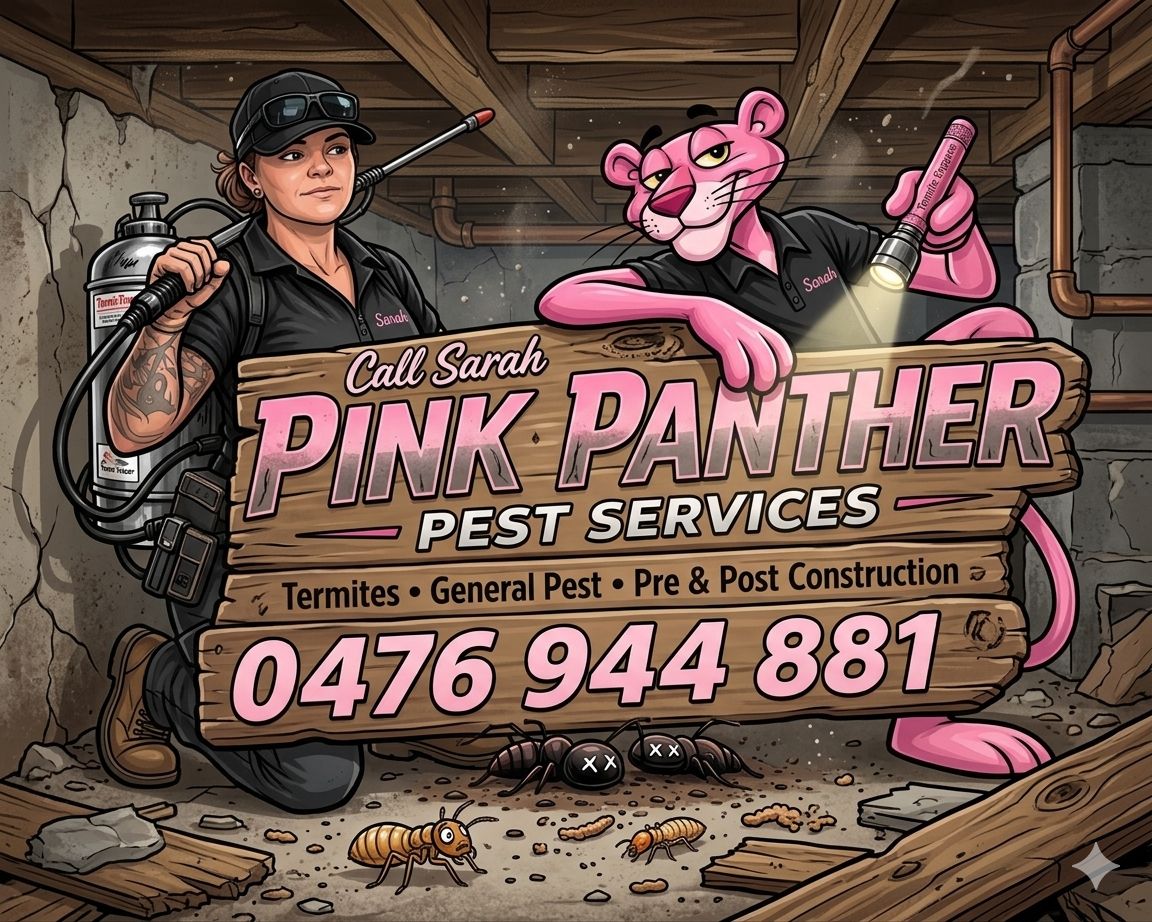Pink Panther Pest Services inspection artwork